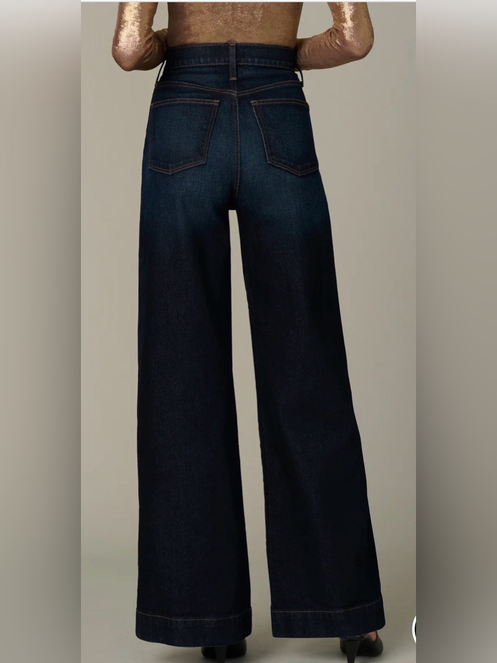 Joe's Jeans Dark Indigo Wide Leg High-Rise Jeans - Picture 2 of 15